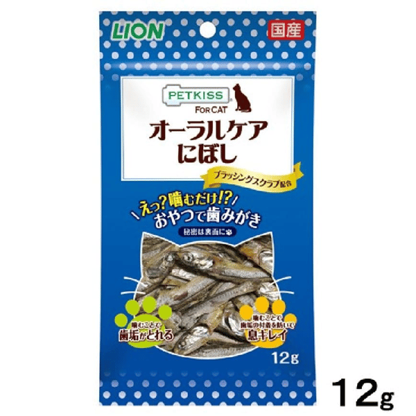 日本獅王LION Pet 貓用口腔護理零食 小魚乾 12g (圖片1)