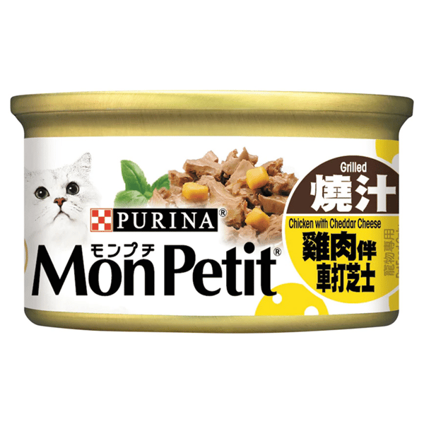 MonPetit 貓罐頭 至尊系列 燒汁雞肉伴車打芝士 85g (車打芝士) (橙黃) (12549928) (圖片1)