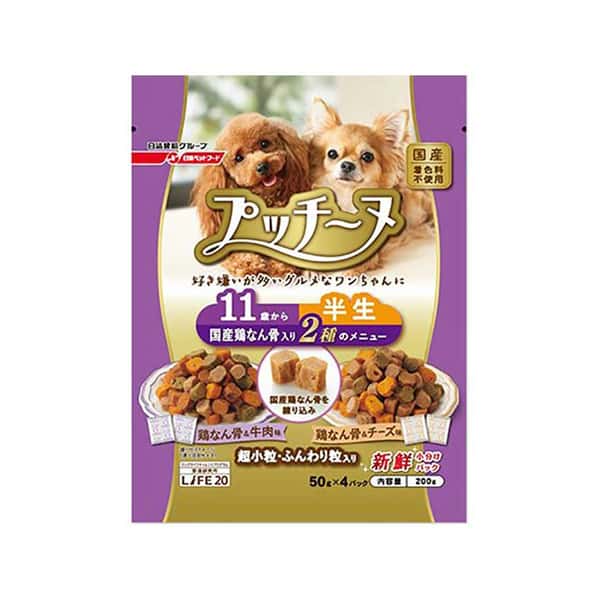 日本Petline Putti Inu 軟粒抗衰老狗糧 十一歲或以上 雞軟骨牛芝士 200g (紫) (圖片1)