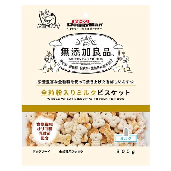DoggyMan 日本狗零食 膳食纖維小麥 無添加 牛奶餅乾 300g (圖片1)