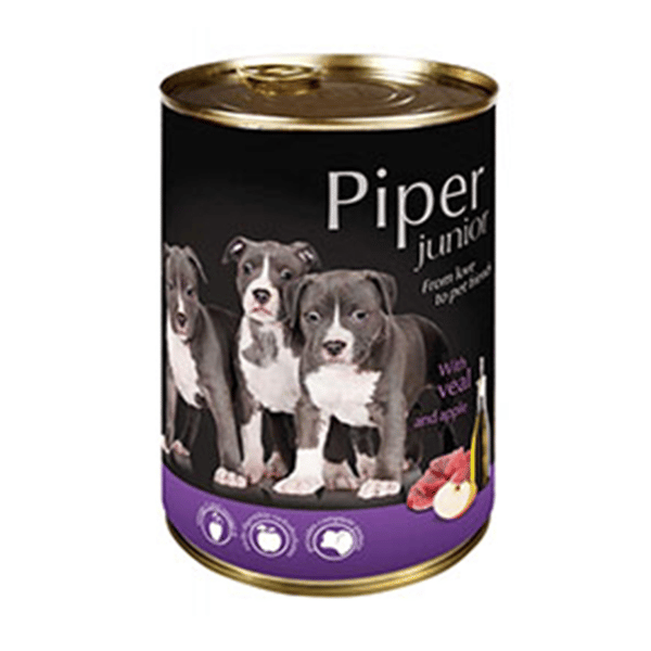 Piper 黑鑽狗罐頭系列 幼犬配方 牛仔肉+蘋果 400g (PVJ400) (圖片1)