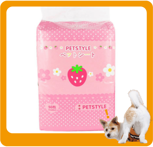 PETSTYLE 士多啤梨圖案寵物尿墊 狗尿墊 狗尿片 [45*60 M碼 50枚] (圖片1)