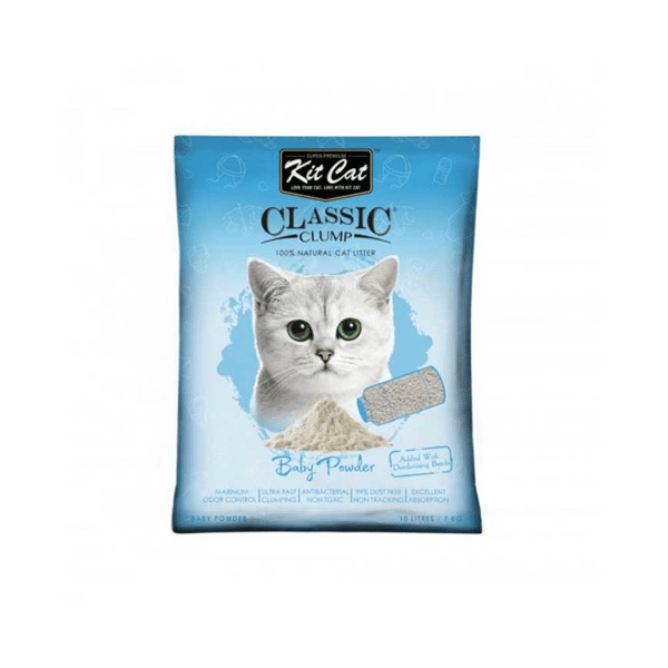 Kit Kit Cat 天然凝結貓砂 爽身粉味 10L 10L 正面圖