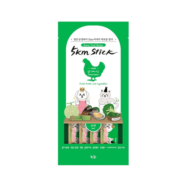 cho and kang 貓犬小食 韓國營養蔬菜肉泥 關節護理配方 雞肉 14g x 4條 (綠) (圖片1)