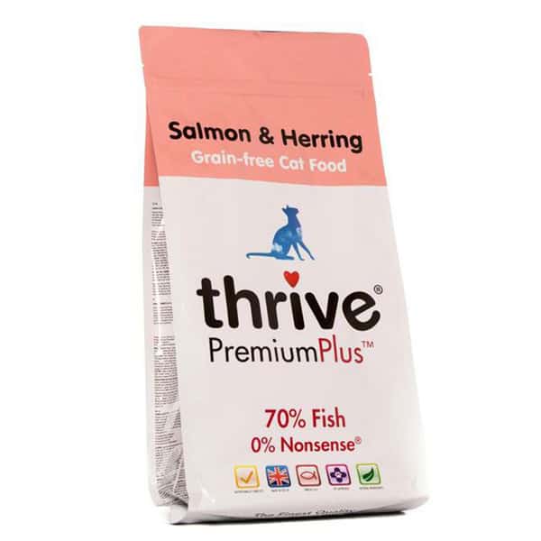 Thrive Thrive 貓糧 脆樂芙 無穀物貓糧 三文魚+喜靈魚 1.5kg 5kg 正面圖