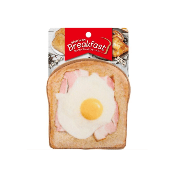 日本Wan Wan Breakfast 狗狗玩具 煙肉太陽蛋厚多士 一個入 (圖片1)