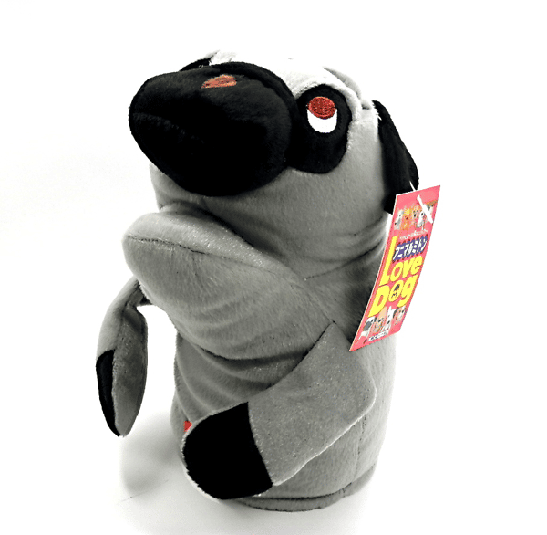 日本Bonbi 日本Bonbi ILOVEPETS Animal Mitten LoveDog 狗狗手偶玩具 灰黑八哥犬 一個入   正面圖