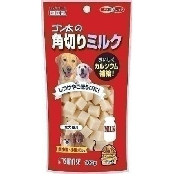 日本Sunrise 狗小食 角切牛奶粒 100g (圖片1)