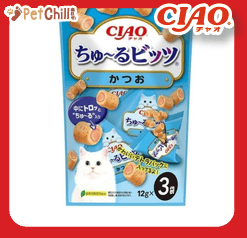 CIAO Cat Snacks Japanese Soft-Hearted Snack Bonito Flavor 12g 3bags (CS-173) (圖片1)