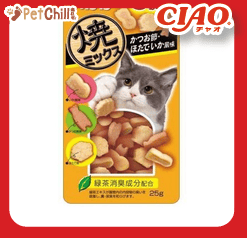 CIAO 貓零食 日本夾心潔齒餅 雞肉及扇貝及魷魚味 25g (黃) (QSC-121) (圖片1)