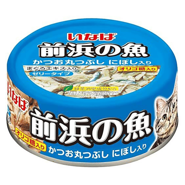 CIAO 貓罐頭 INABA 前浜の魚 原條拆肉鰹魚+小魚乾 115g (IWF-143) (圖片1)