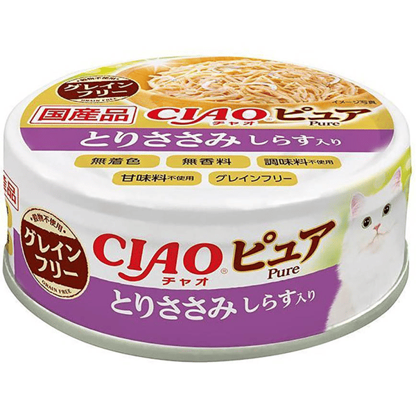 CIAO 貓罐頭 Pure系列 雞肉+白飯魚 70g (圖片1)