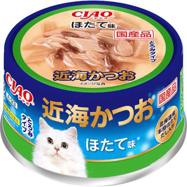 CIAO 貓罐頭 近海 鰹魚+扇貝 80g (A-93) (圖片1)