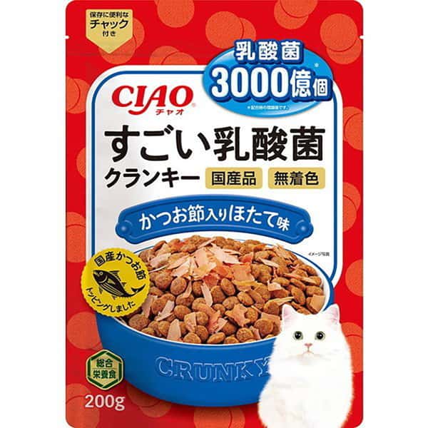 CIAO 貓糧 日本3000億個乳酸菌 鰹魚+扇貝 200g (藍) (P-253) (圖片1)