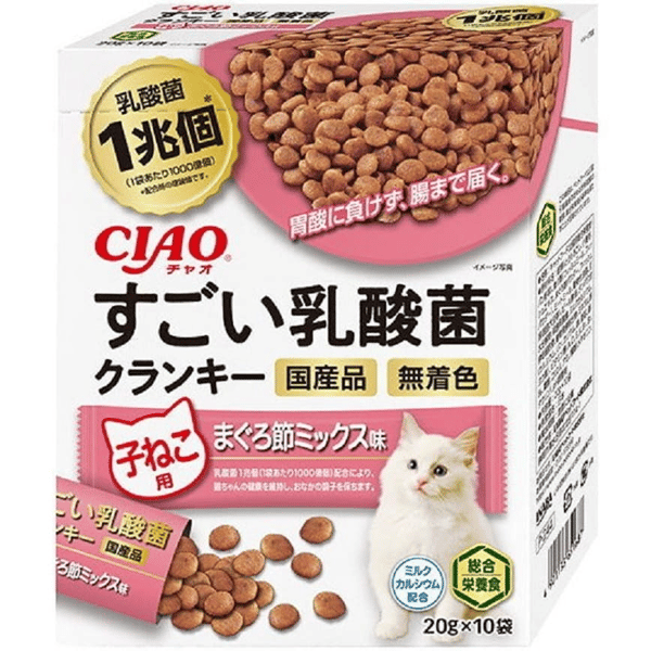 CIAO 貓糧 日本1兆個乳酸菌 子貓用 金槍魚雜錦 20g 10袋入 (粉肉) (P-244) (圖片1)