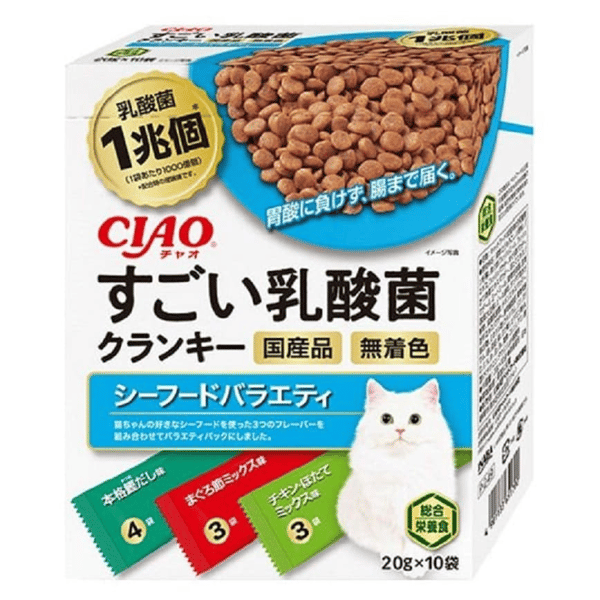 CIAO 貓糧 日本1兆個乳酸菌 海鮮雜錦 20g 10袋入 (P-249) (圖片1)