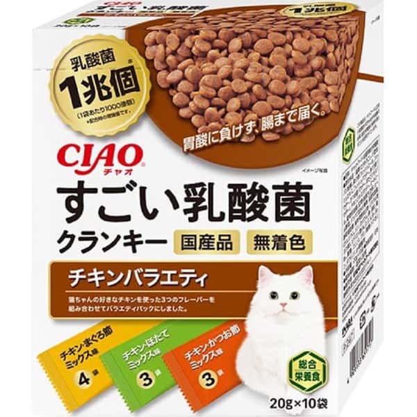 CIAO CIAO 貓糧 日本1兆個乳酸菌 雞肉雜錦 20g 10袋入 20g  正面圖