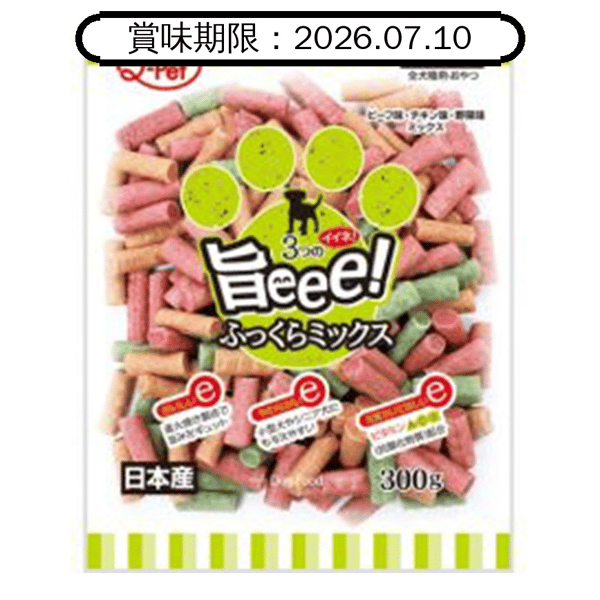 日本Q-Pet 狗小食 旨味 雞牛菜混合味切條 300g (KQ053) (賞味期限 2026.07.10) (圖片1)