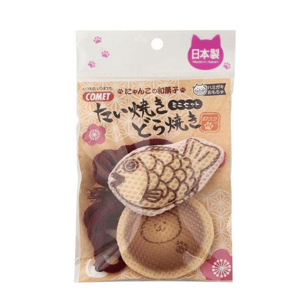 日本COMET 嚴選木天蓼潔齒貓咬玩具 鯛魚燒+豆沙包 (圖片1)