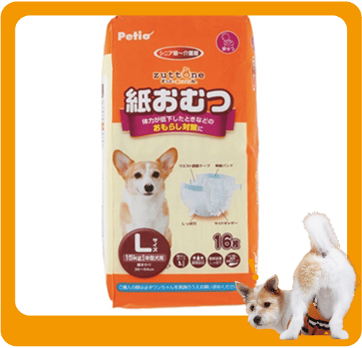 Petio zuttone 高齡犬護理專用 包圍式紙尿褲 寵物尿墊 狗尿墊 狗尿片 L 16片 (91601343) (圖片1)