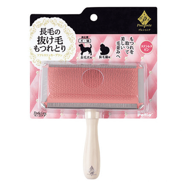 Petio Petio Preciante 長毛貓犬專用有柄軟針梳 大   正面圖