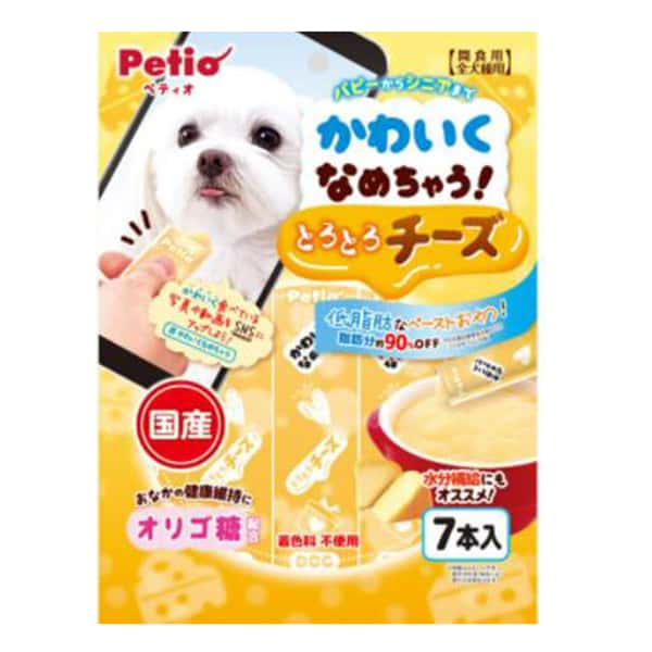 Petio 狗零食 日本產低脂香濃芝士醬 腸道健康 水分補充 7支裝 (90502319) (圖片1)