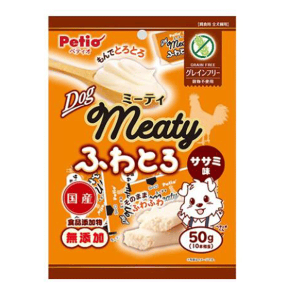 Petio Petio 狗零食 Meaty 日本產 低敏無穀物 無添加 鬆軟雞胸肉肉醬 50g 50g 正面圖