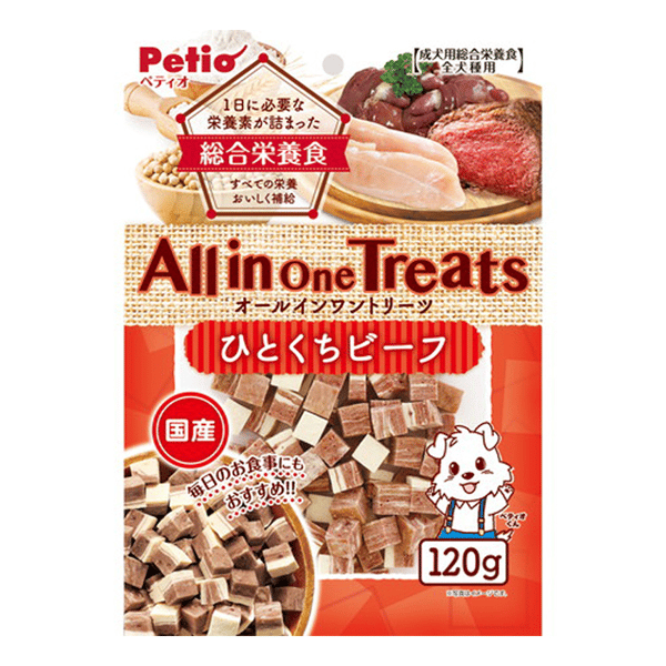 Petio 狗零食 日本產 All in One Treats 綜合營養 濃郁一口牛肉粒 120g (90502664) (圖片1)