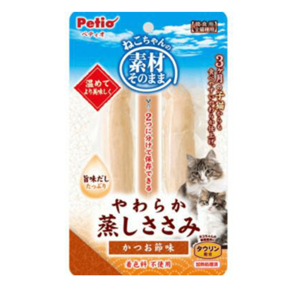 Petio 貓零食 原汁原味 鰹魚節味蒸雞胸肉 (牛磺酸+) 2P (90602676) (圖片1)