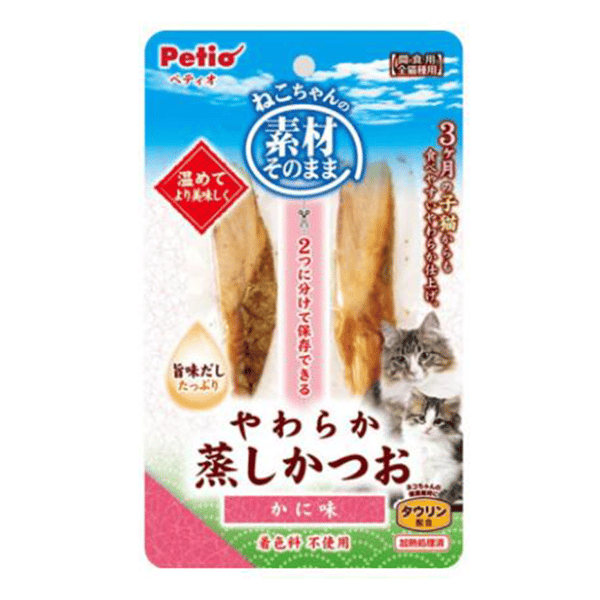 Petio 貓零食 原汁原味 蟹肉味蒸鰹魚 (牛磺酸+) 2P (90602681) (圖片1)