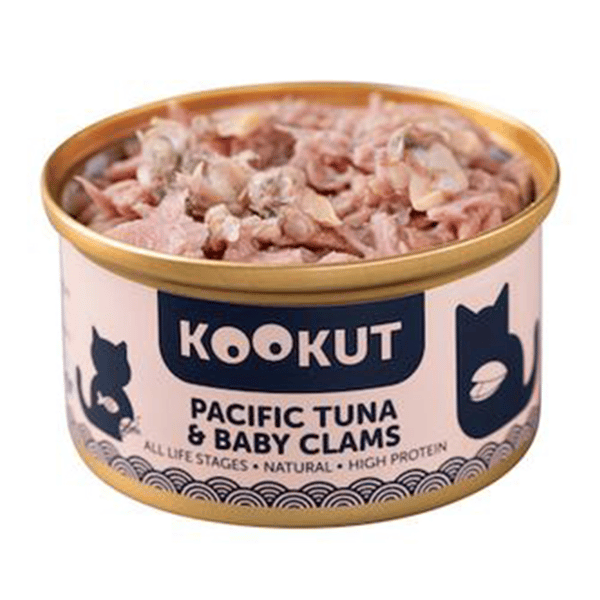 KOOKUT KOOKUT 貓罐頭 天然太平洋吞拿魚蜆仔肉 70g 70g 背面圖