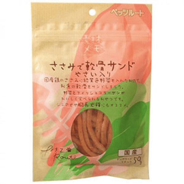日本Petz Route 葡萄糖胺蔬菜雞肉軟條 50g (犬用) (圖片1)
