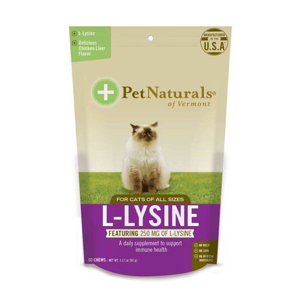 Pet Naturals 功能小食 貓貓離氨酸增強免疫配方 雞肝味 60粒 90g (圖片1)