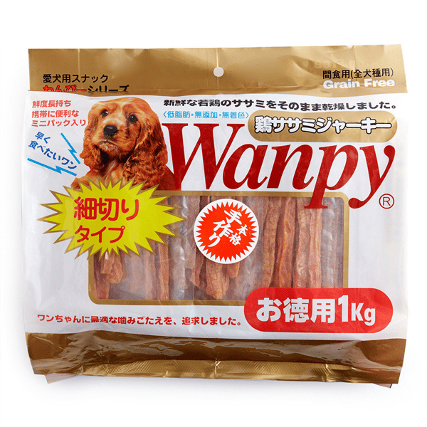 Wanpy Wanpy 狗零食 雞絲 1kg 1kg 正面圖