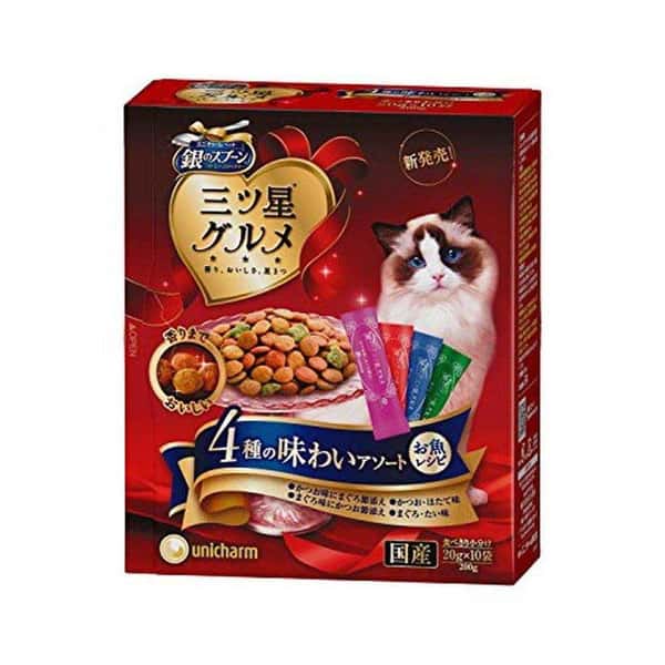 Unicharm 貓零食 日本三星銀匙貓脆餅 4種口味MIX 200g (G-93) (圖片1)