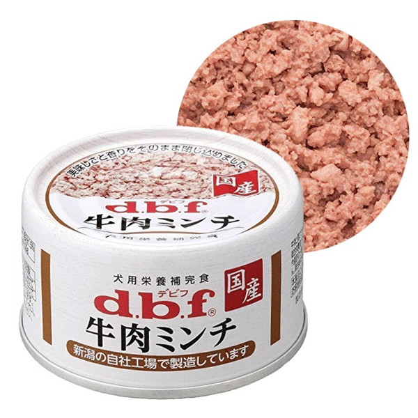 日本d.b.f 狗罐頭 肉蓉肉碎免治肉 牛肉味 65g (圖片1)