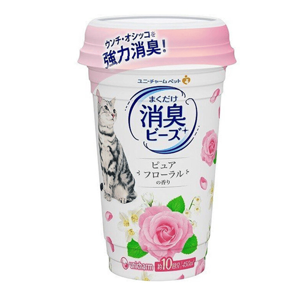 Unicharm 日本貓砂盆消臭珠 粉紅花香味 450ml (圖片1)
