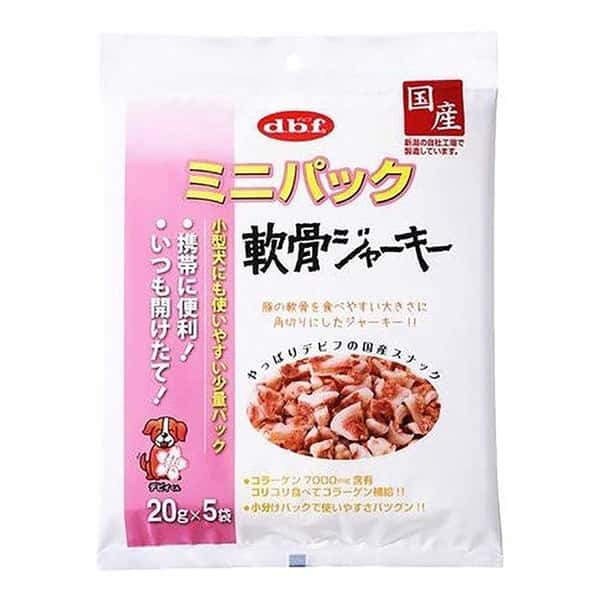 日本d.b.f 狗小食 迷你包裝 豬軟骨肉乾粒 犬用 100g (20g*5袋入) (粉紅) (圖片1)