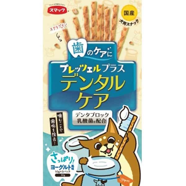 日本SMACK 日本SMACK 狗小食 含乳酸菌 潔齒百力滋 乳酪味 30g 30g 正面圖