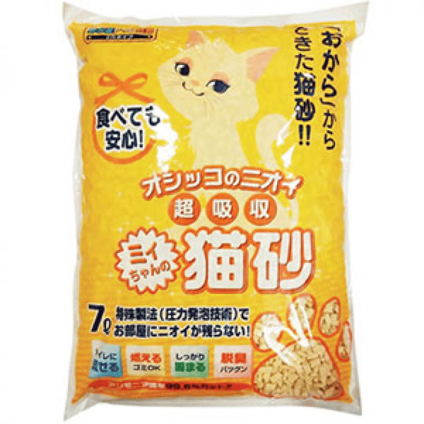 日本Mityan特強吸水玉米豆乳貓砂 黃雙孔 7L (CL001) (新舊包裝隨機發貨) (圖片1)