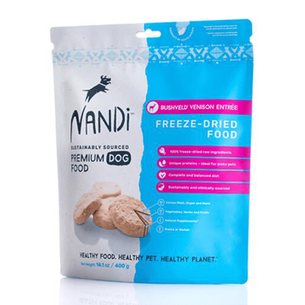 Nandi Nandi 狗糧 凍乾森林鹿肉 Freeze Dried Bushveld Venison 400g 400g  正面圖