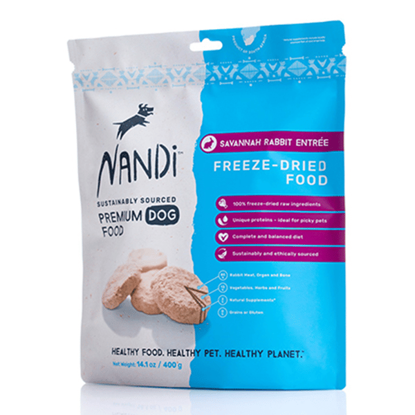 Nandi Nandi 狗糧 凍乾大草原野兔肉 Freeze Dried Savannah Rabbit 400g 400g  正面圖