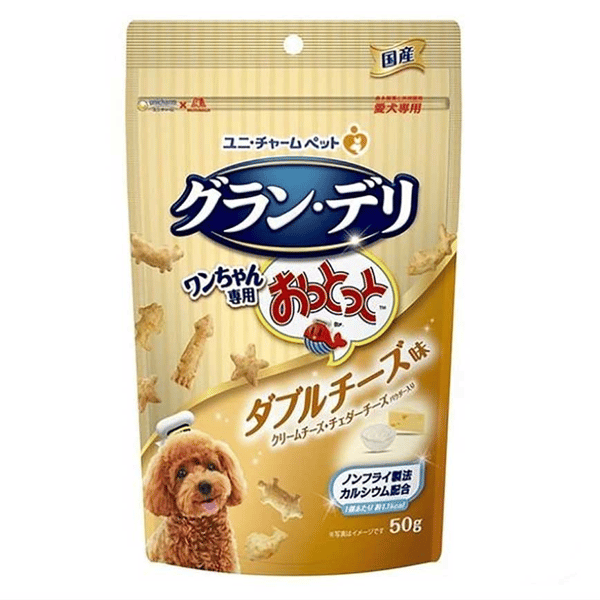 Unicharm 狗零食 日本狗狗魚仔餅 雙重芝士味 50g (橙) (圖片1)