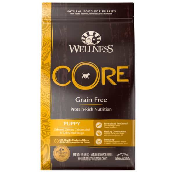 WELLNESS WELLNESS CORE 狗糧 無穀物 幼犬低敏成長配方 去骨雞及火雞 26lb 26lb 正面圖