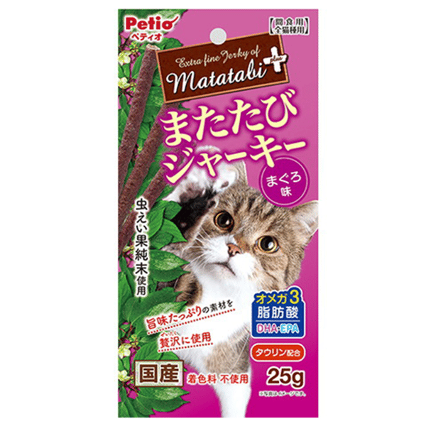 Petio 貓零食 日本產 木天蓼 吞拿魚肉條 皮毛護理 Japan Skin&Coot Tuna Flavor Silwervlne Jerky Stick for cat (牛磺酸·DHA· EPA+) 25g (90602911) (圖片1)