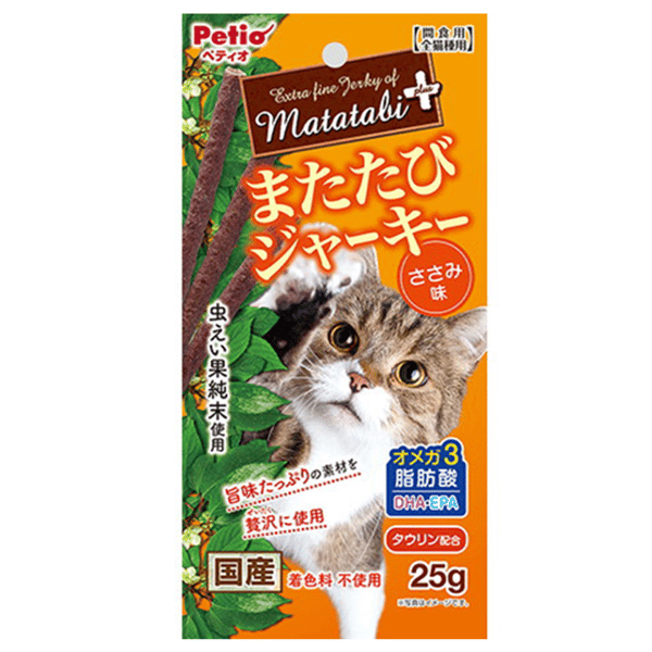 Petio 貓零食 日本產 木天蓼 鷄胸肉條 皮毛護理 Japon Skin&Coot Chicken Flavor Silvervine Jerky Stick for Cat (牛磺酸·DHA· EPA+) 25g (90602913) (圖片1)