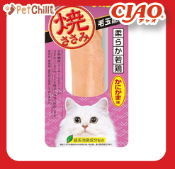 CIAO 貓零食 日本烤雞胸肉 化毛配方 蟹肉棒味 30g (桃紅) (QYS-24) (圖片1)