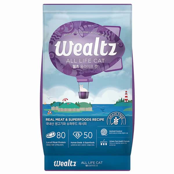 Wealtz Wealtz 貓糧 全貓配方 鮮雞肉+超級食物食譜 2.1kg 1kg 正面圖
