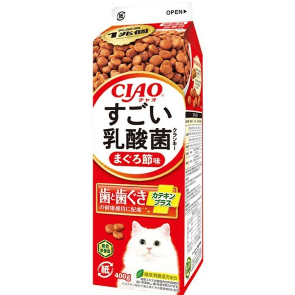CIAO 貓糧 日本乳酸菌系列 維護牙齒健康 金槍魚味牛奶盒裝 400g (P-281) (圖片1)