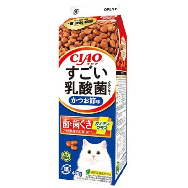 CIAO 貓糧 日本乳酸菌系列 維護牙齒健康 鰹魚味牛奶盒裝 400g (P-282) (圖片1)